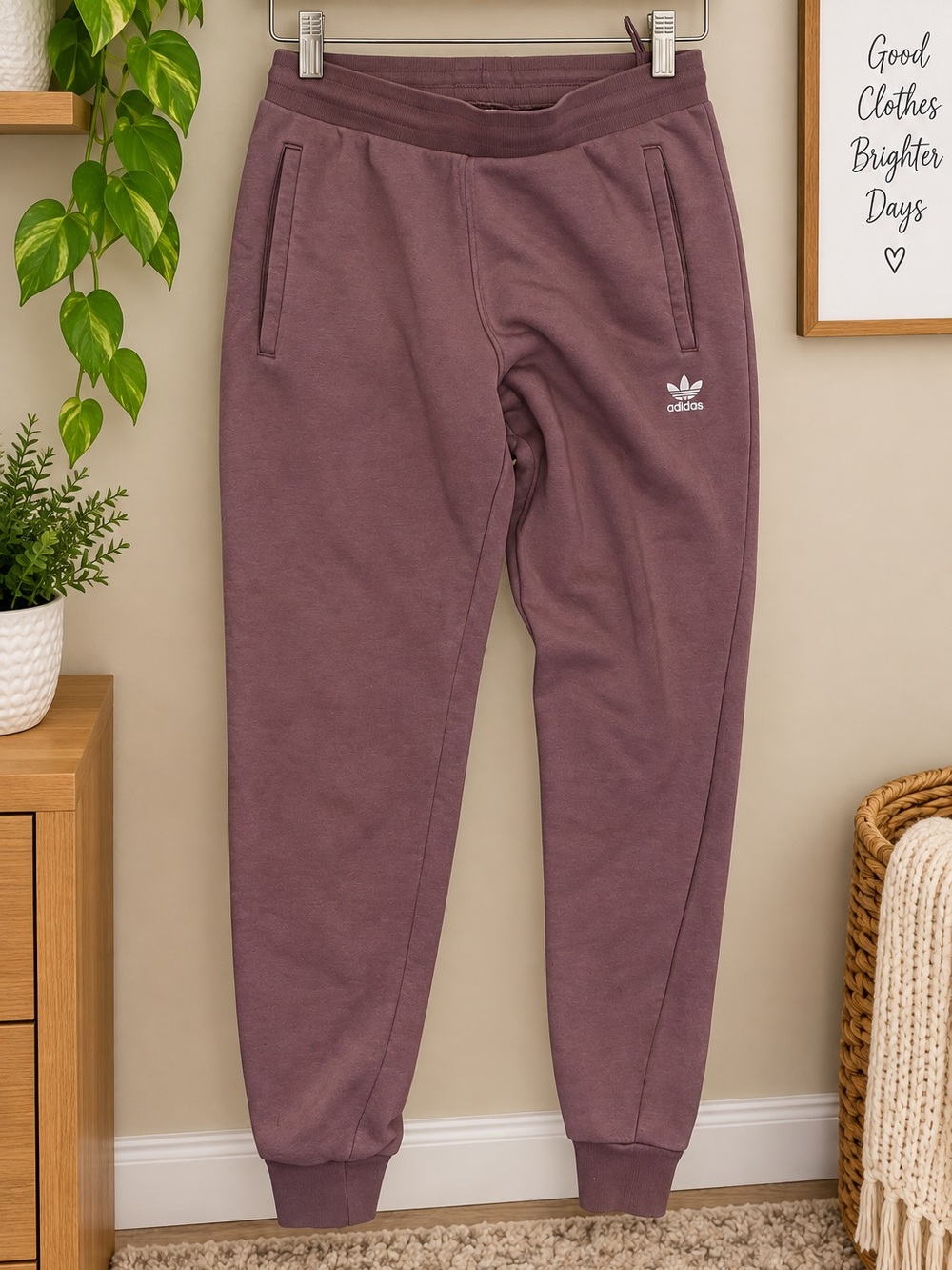 Adidas Originals Trefoil Jogger Sweatpants Dusty Mauve Purple Size Large